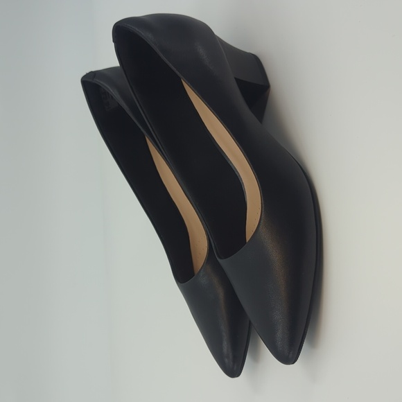 Clarks Shoes - CLARKS Wide Width *NEW* Teresa Step Block-Heel Pumps Black Leather Sz 9.5